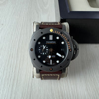 PANERAI SUBMERSIBLE CINZA COURO 47MM