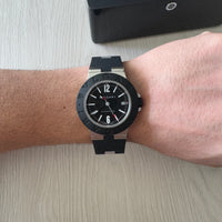 BVLGARI ALUMINIUM  PRATA PRETO AUTOMÁTICO 40MM