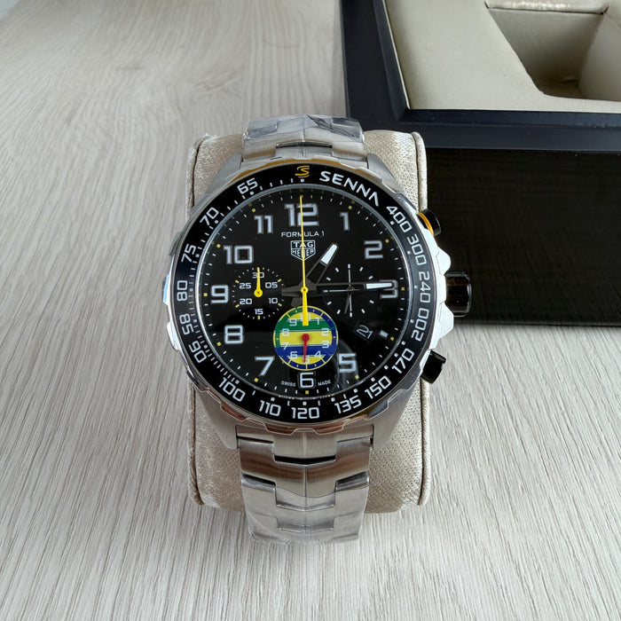 TAG HEUER SENNA PRATA PRETO 43MM
