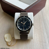 OMEGA SEAMASTER PRATA COURO 41MM