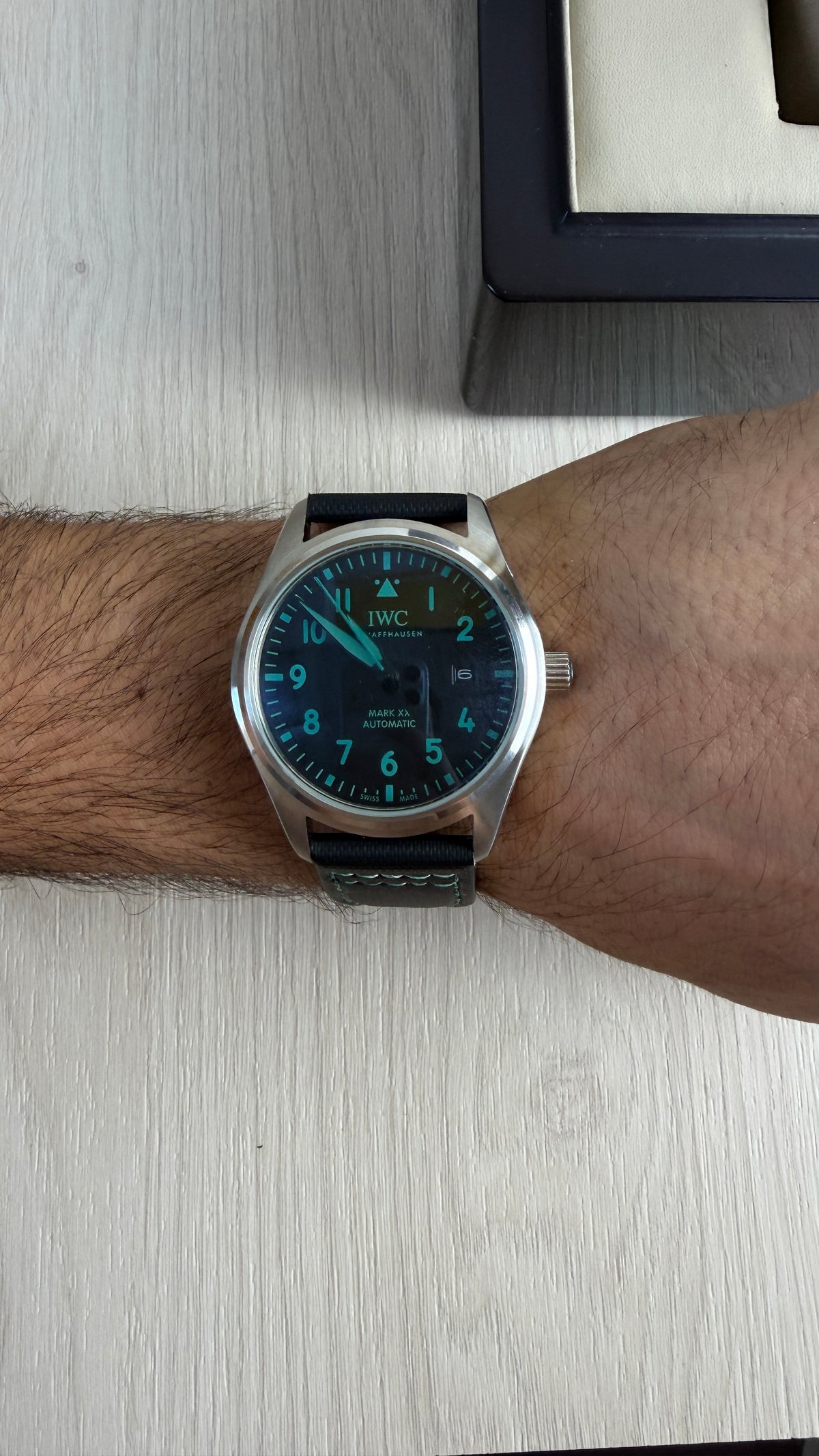 IWC  PRATA COURO AUTOMÁTICO 41MM