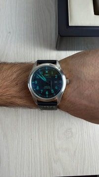 IWC  PRATA COURO AUTOMÁTICO 41MM