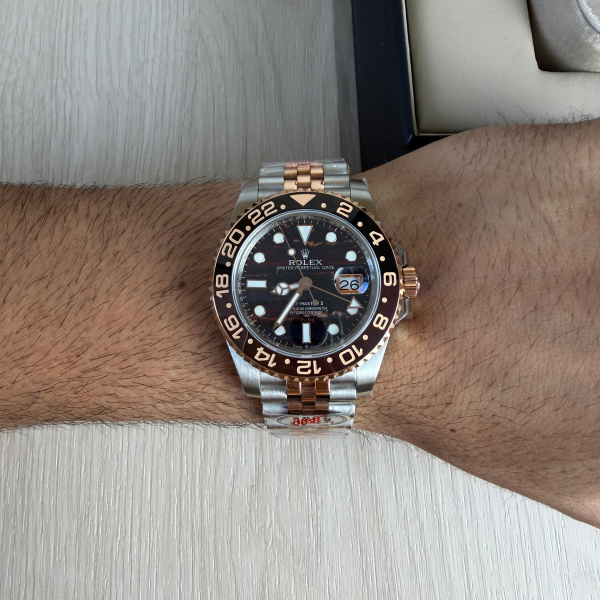 ROLEX GMT MASTER II MISTO ROSE PRETO JUBILEU 40MM