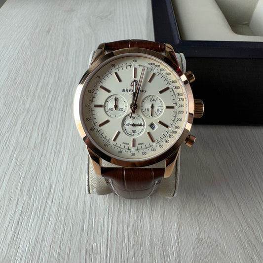 BREITLING TRANSOCEAN ROSE COURO 44MM