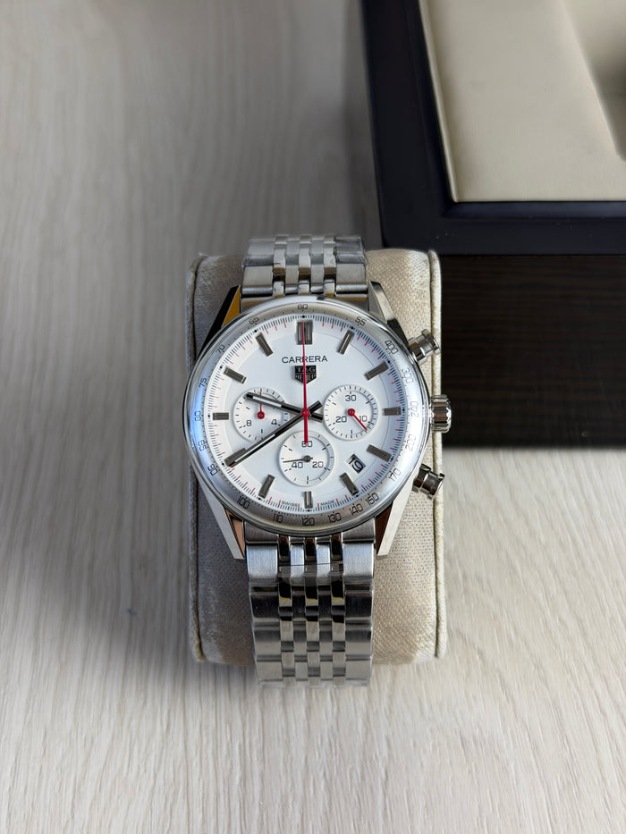 TAG HEUER CARRERA PRATA BRANCO 41MM
