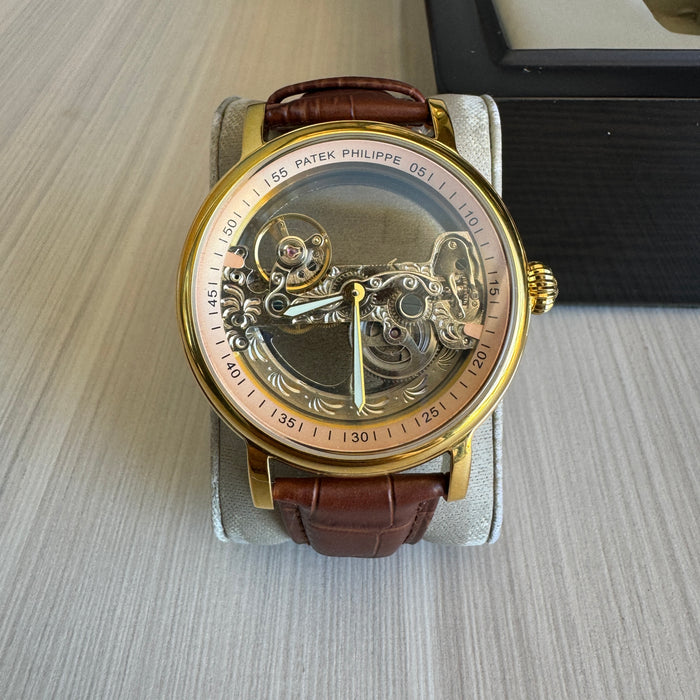PATEK PHILIPPE ESQUELETO DOURADO AUTOMATICO 43MM