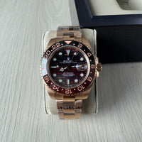 ROLEX GMT MASTER II ROSE PRETO 40MM NOVO