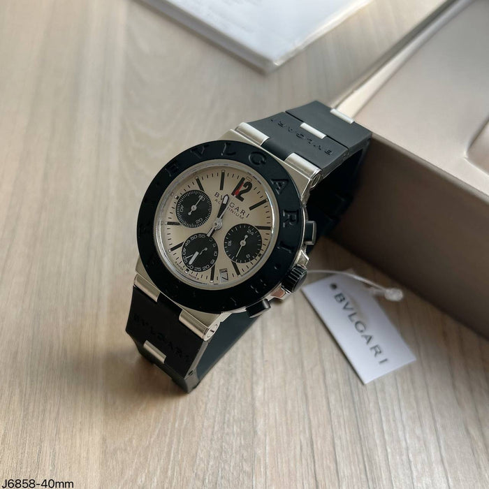 BVLGARI ALUMINIUM PRATA BRANCO 40MM