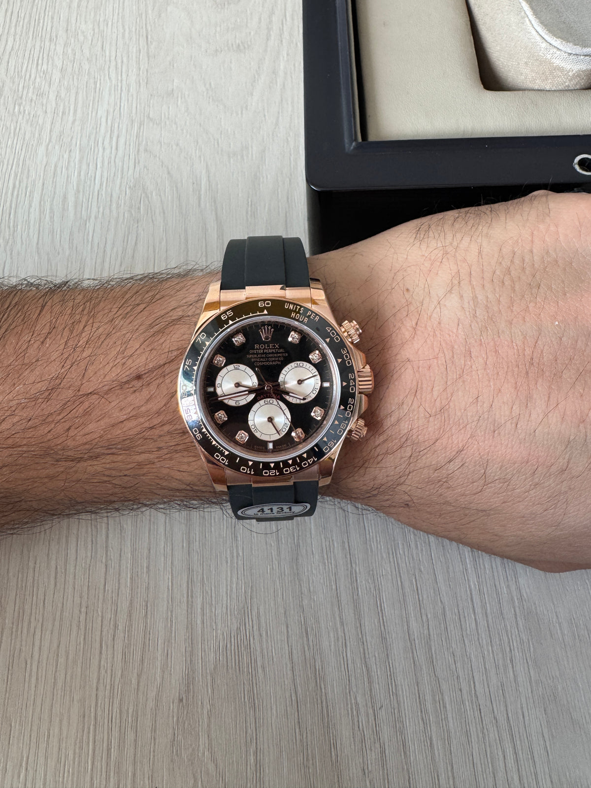 ROLEX DAYTONA ROSE COURO + BORRACHA 40MM
