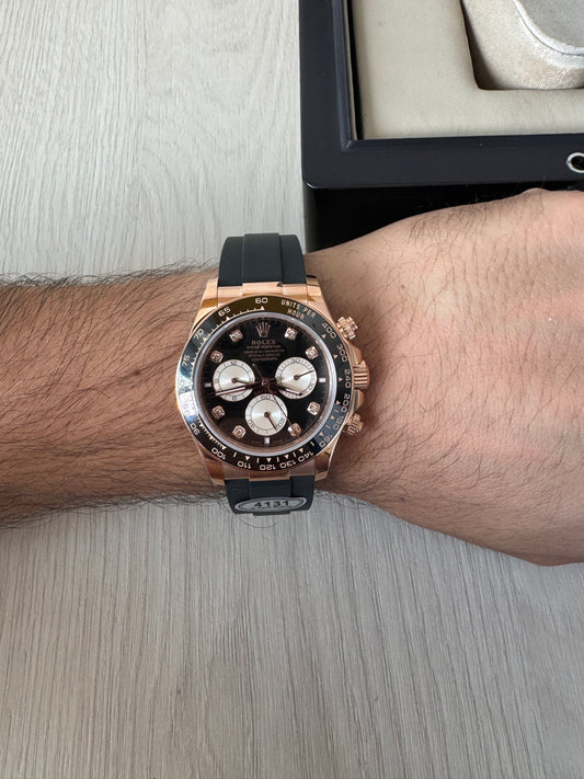 ROLEX DAYTONA ROSE COURO + BORRACHA 40MM