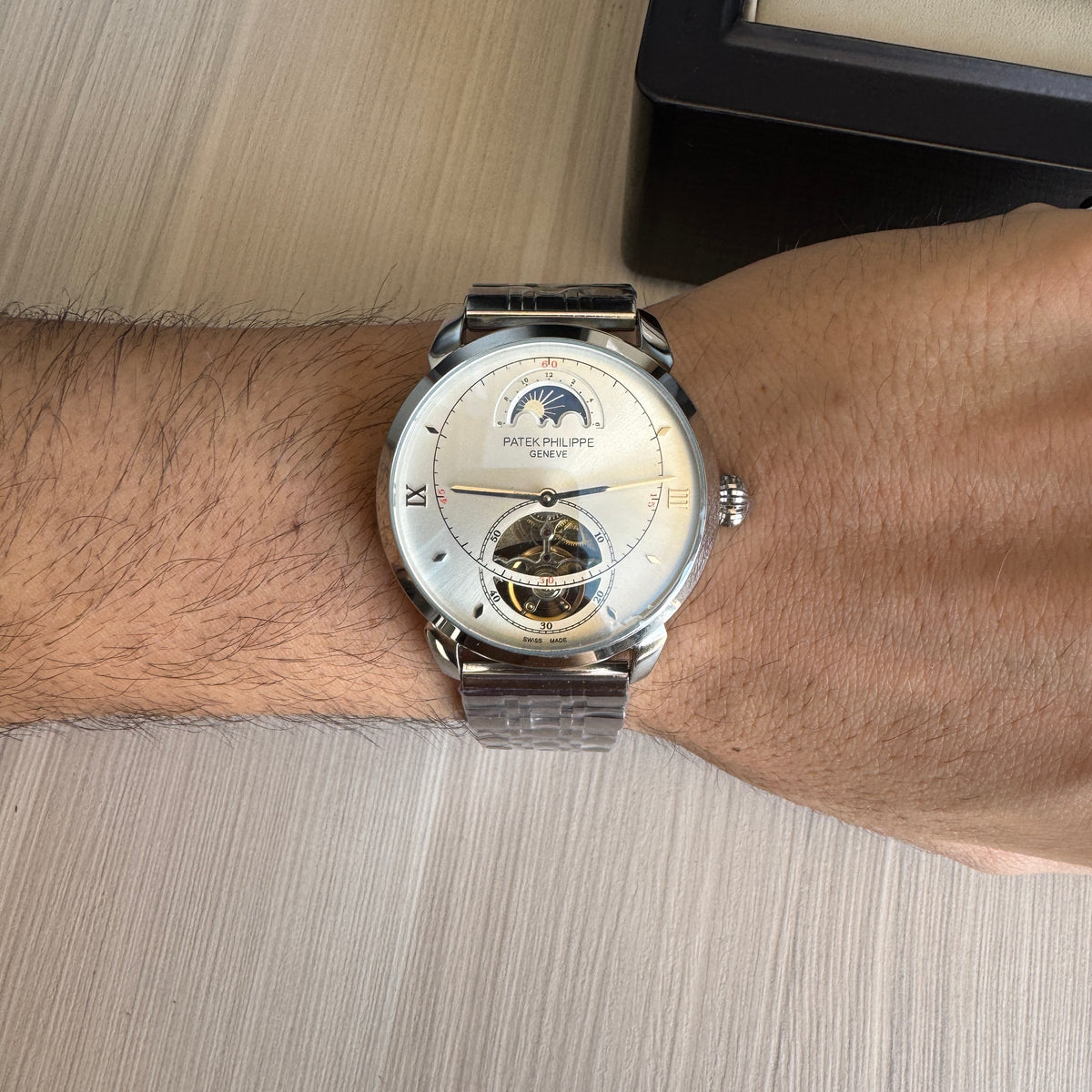 PATEK PHILIPPE PRATA BRANCO AUTOMATICO 43MM