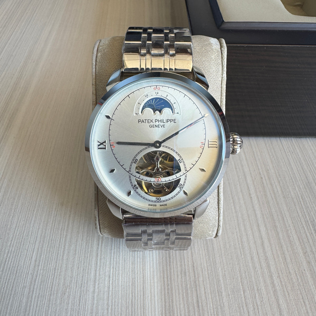 PATEK PHILIPPE PRATA BRANCO AUTOMATICO 43MM
