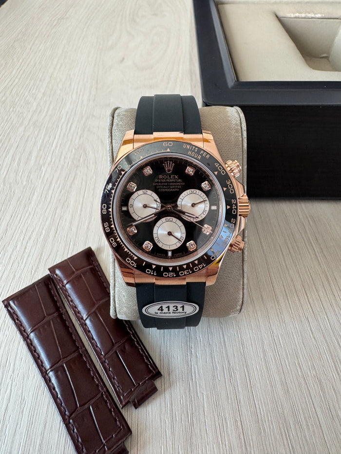 ROLEX DAYTONA ROSE COURO + BORRACHA 40MM