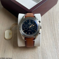 OMEGA SPEEDMASTER PRATA COURO 44MM