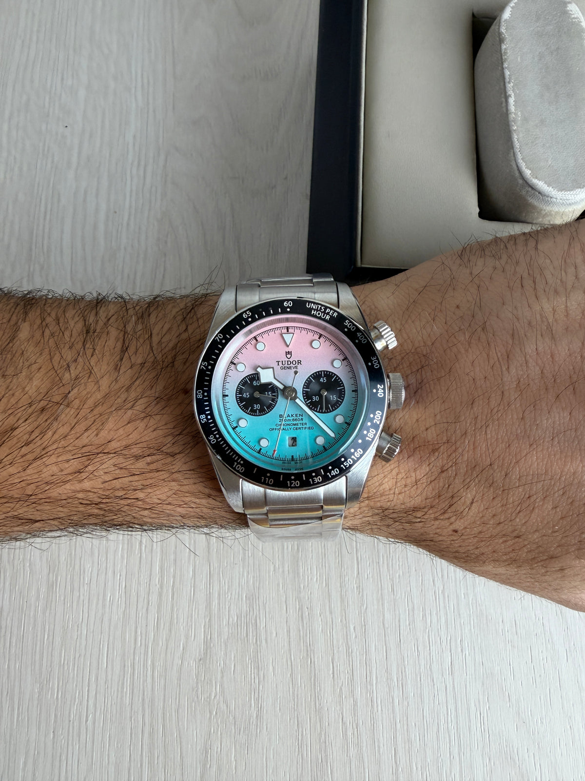 TUDOR BLACK BAY PRATA AZUL ROSA 41M