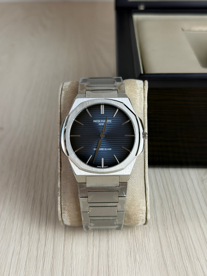 PATEK PHILIPPE MOEDA SLIM PRATA AZUL 42MM