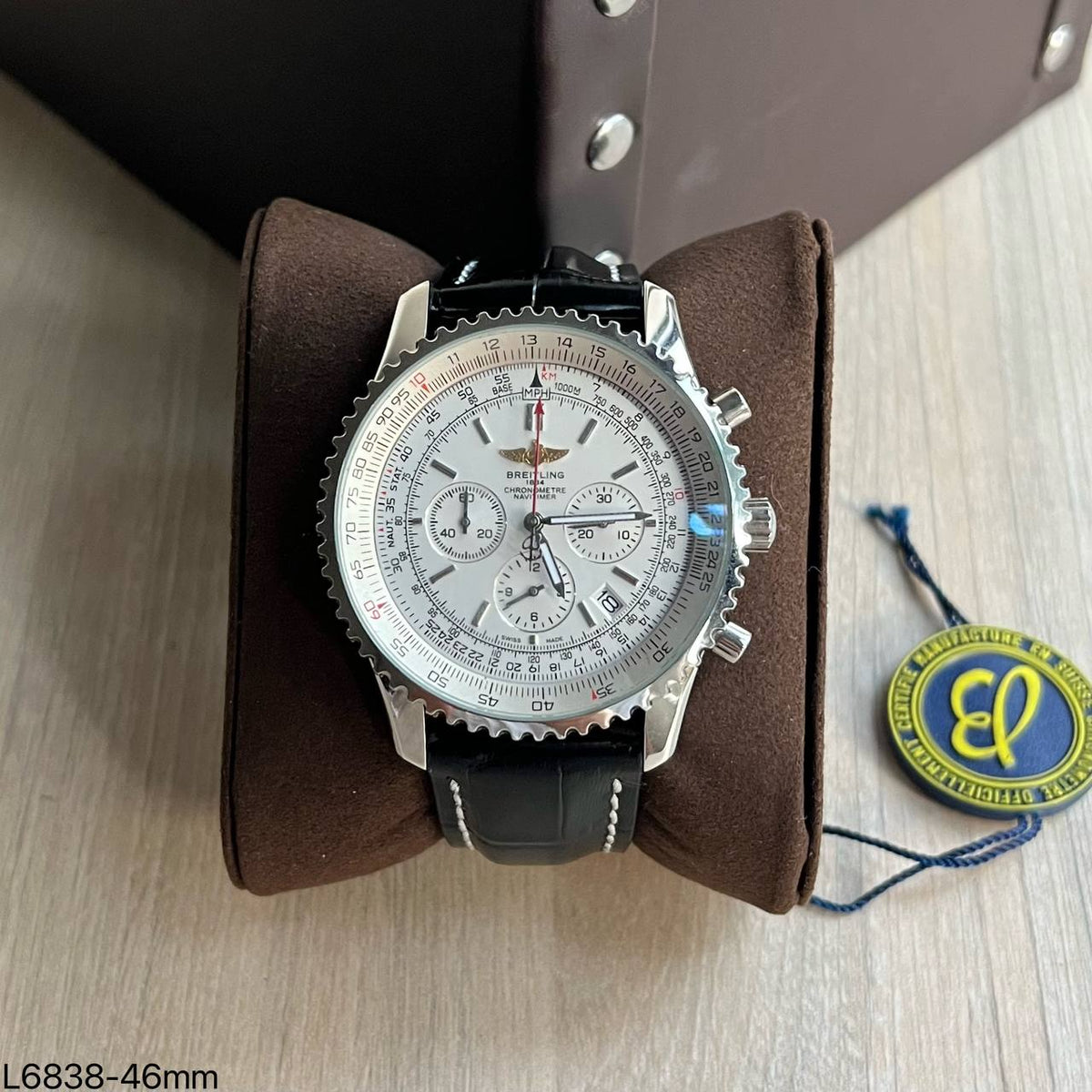 BREITLING NAVITIMER BRANCO COURO 46MM