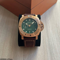 PANERAI SUBMERSIBLE AMAGNETIC ROSE VERDE COURO 46MM
