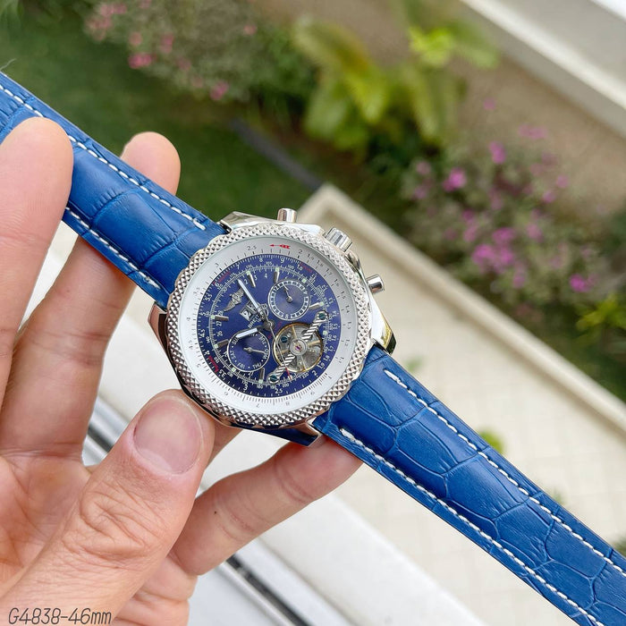 BREITLING BENTLEY AZUL COURO AUTOMÁTICO 46MM