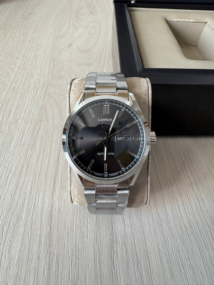 TAG HEUER CARRERA CAL 5 PRATA CINZA AUTOMATICO 41MM