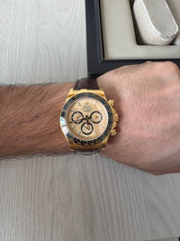 ROLEX DAYTONA DOURADO  COURO + BORRACHA 40MM