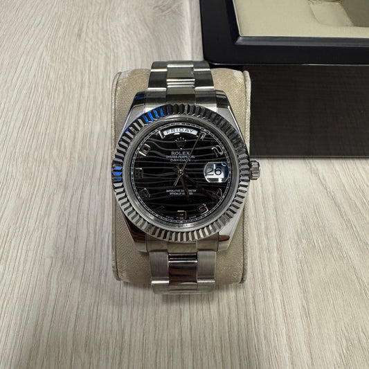 ROLEX DAY-DATE PRATA PRETO 40MM