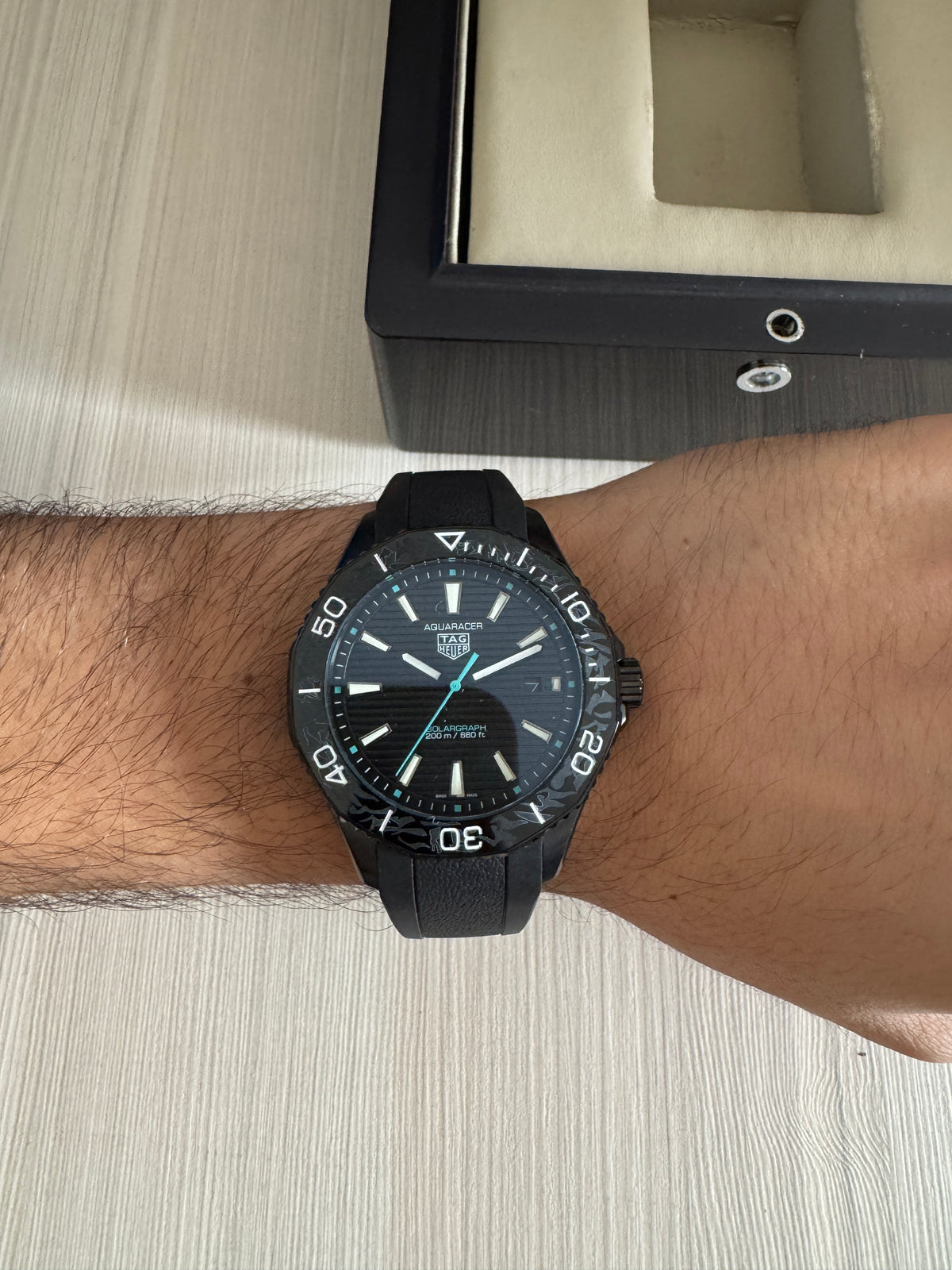 TAG HEUER AQUARACER PRETO BORRACHA AUTOMÁTICO 43MM