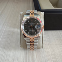 ROLEX DATEJUST MISTO ROSE MARROM FEMININO 36MM