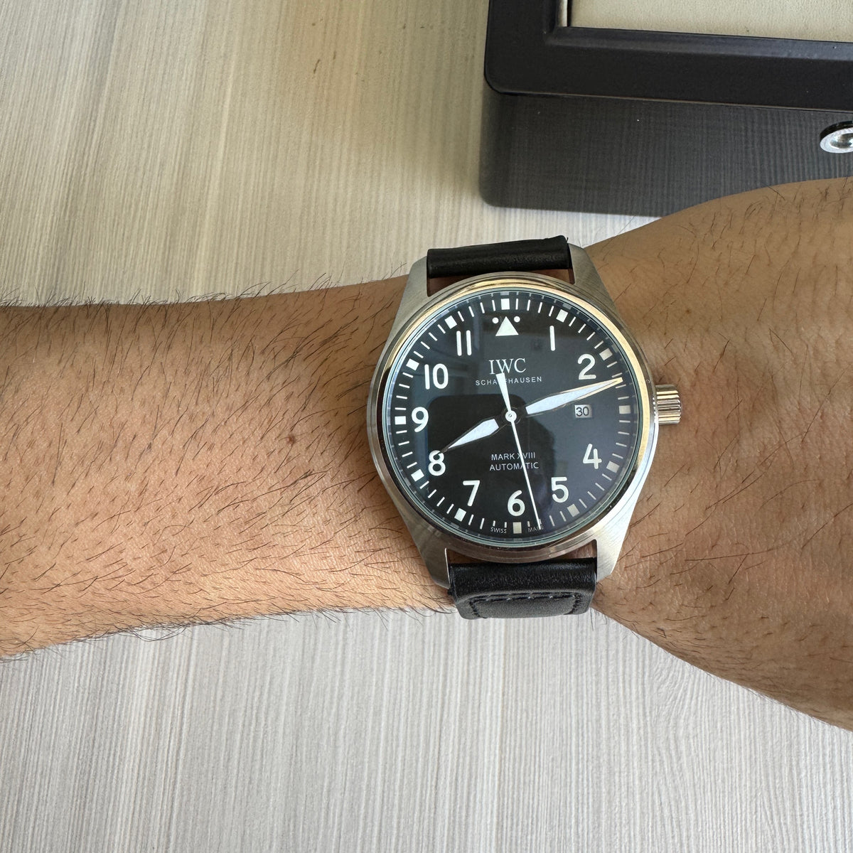 IWC MARK XVIII PRATA COURO AUTOMÁTICO 41MM
