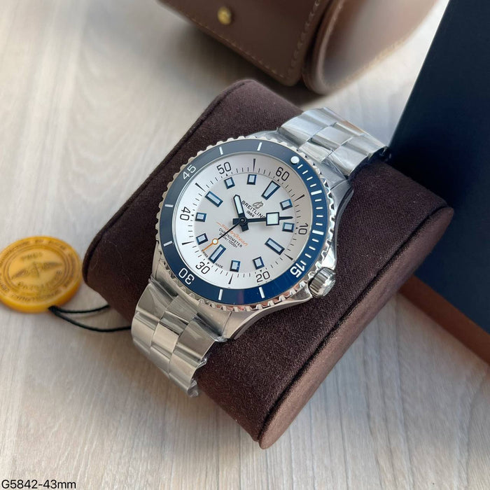 BREITLING SUPEROCEAN AUTOMÁTICO BRANCO AZUL 43MM