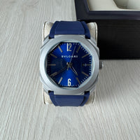 BVLGARI OCTO CINZA AZUL AUTOMATICO 42MM