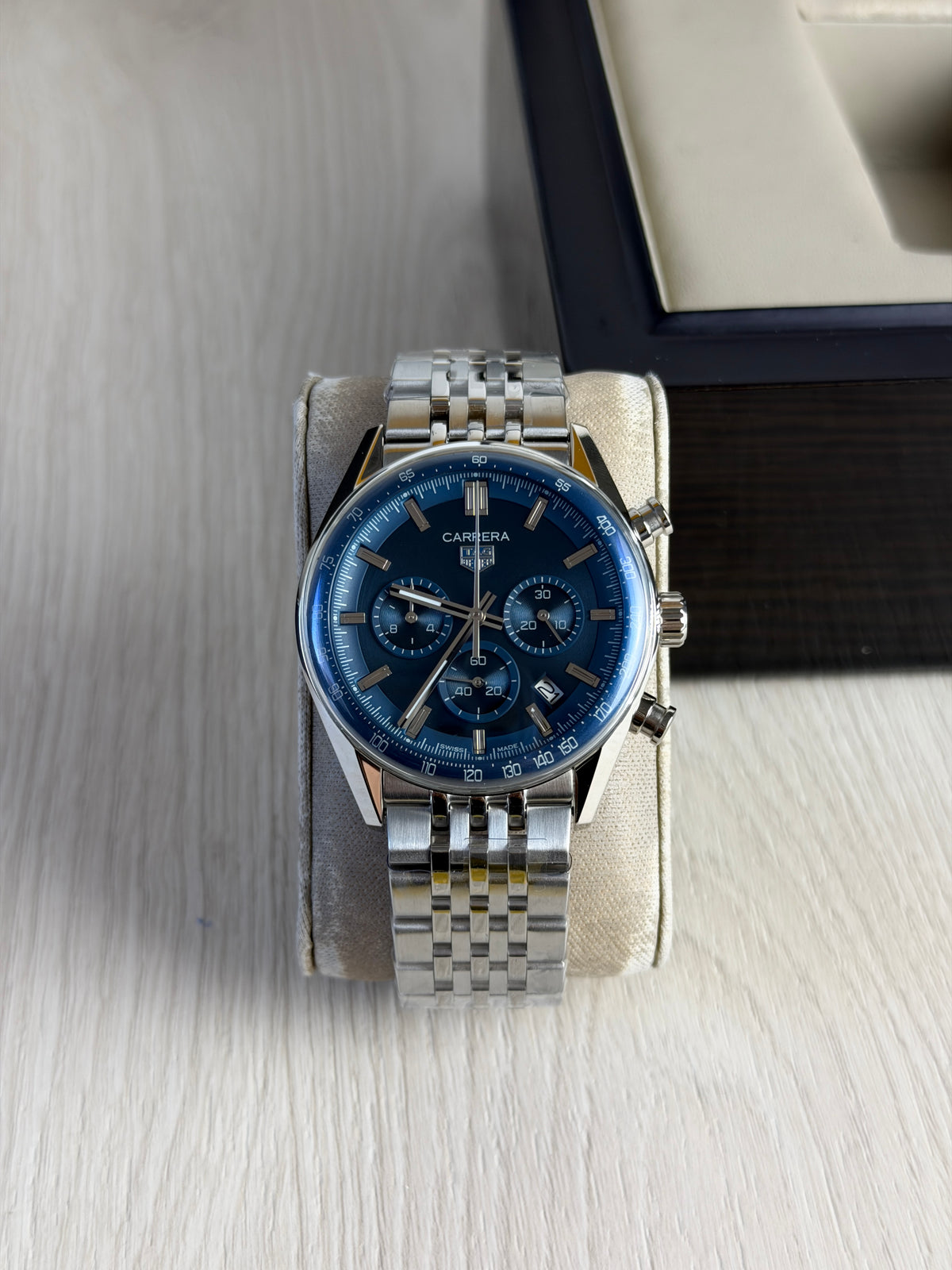 TAG HEUER CARRERA PRATA AZUL 41MM