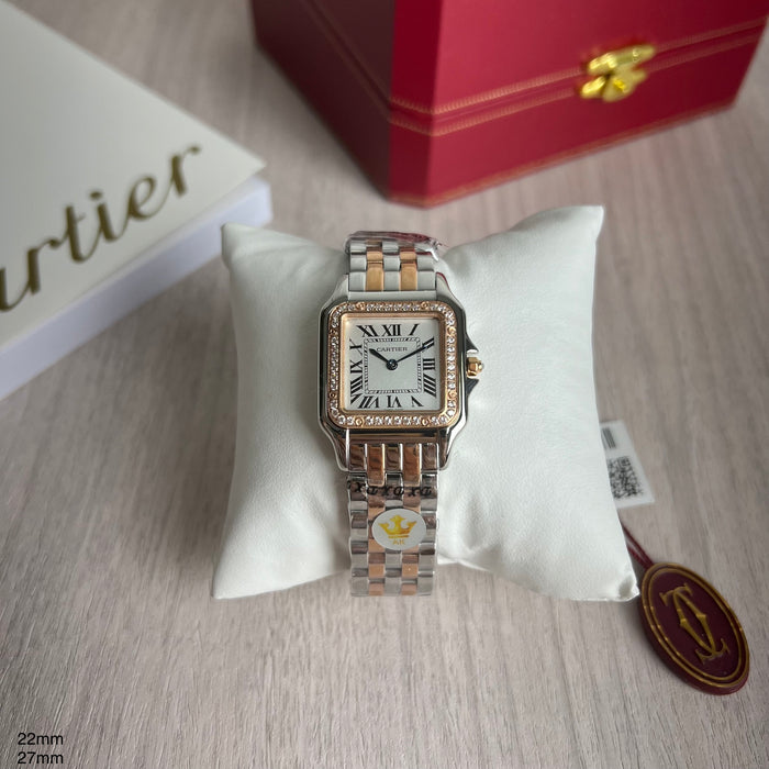 CARTIER PANTHERE PRATA ROSE BRILHANTE MEDIUM 27MM X 38MM FEMININO