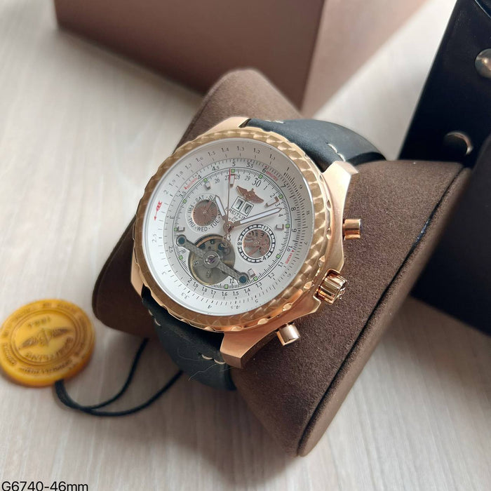 BREITLING BENTLEY AUTOMATICO ROSE COURO 46MM