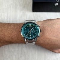 TAG HEUER CARRERA PRATA VERDE 44MM