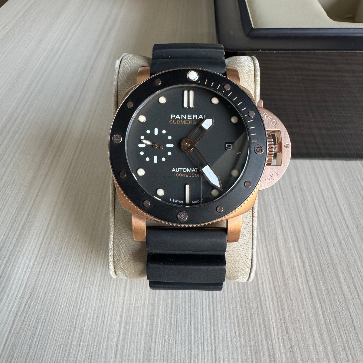 PANERAI SUBMERSIBLE ROSE BORRACHA 42MM