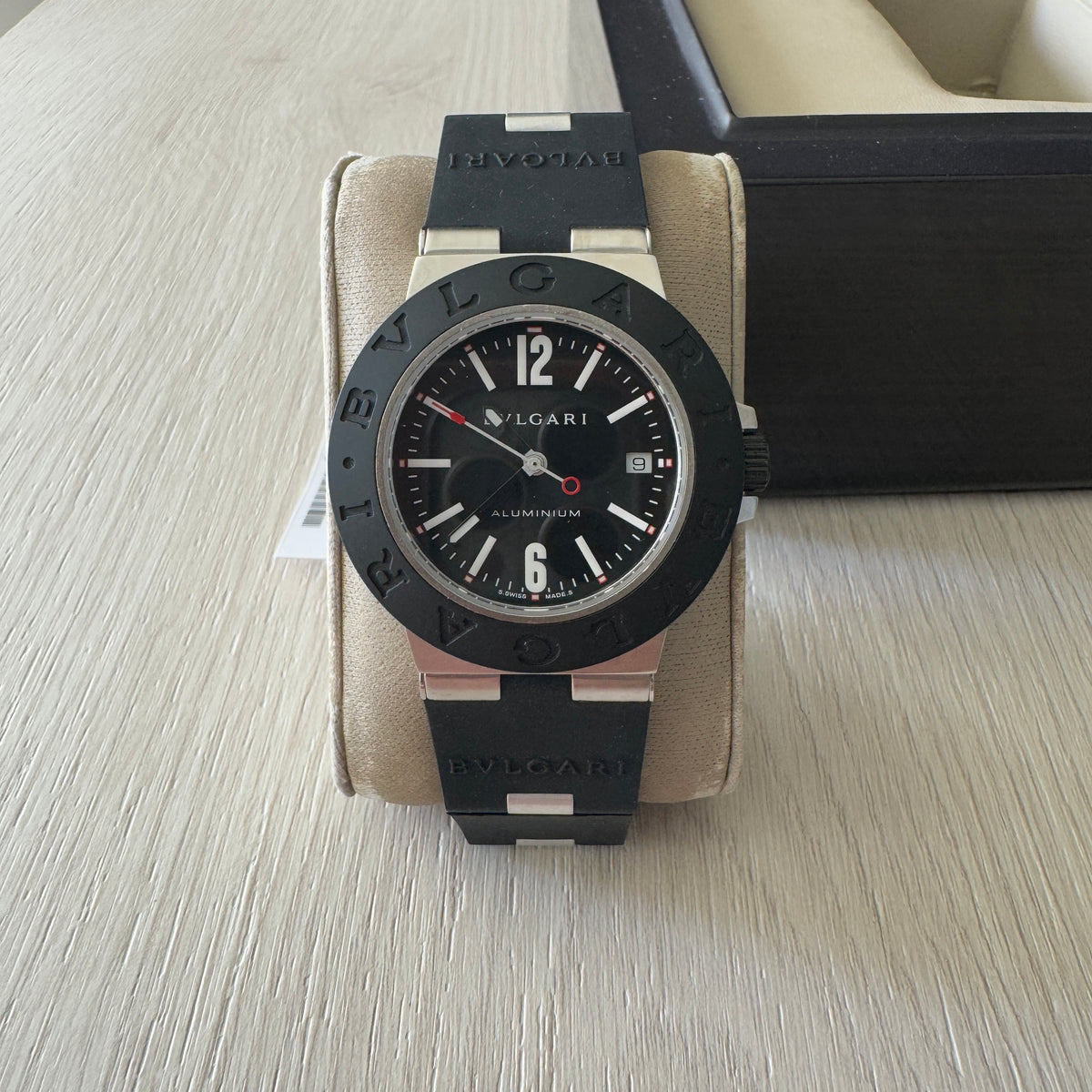 BVLGARI ALUMINIUM  PRATA PRETO AUTOMÁTICO 40MM