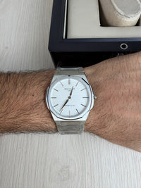 PATEK PHILIPPE MOEDA SLIM PRATA BRANCO 42MM