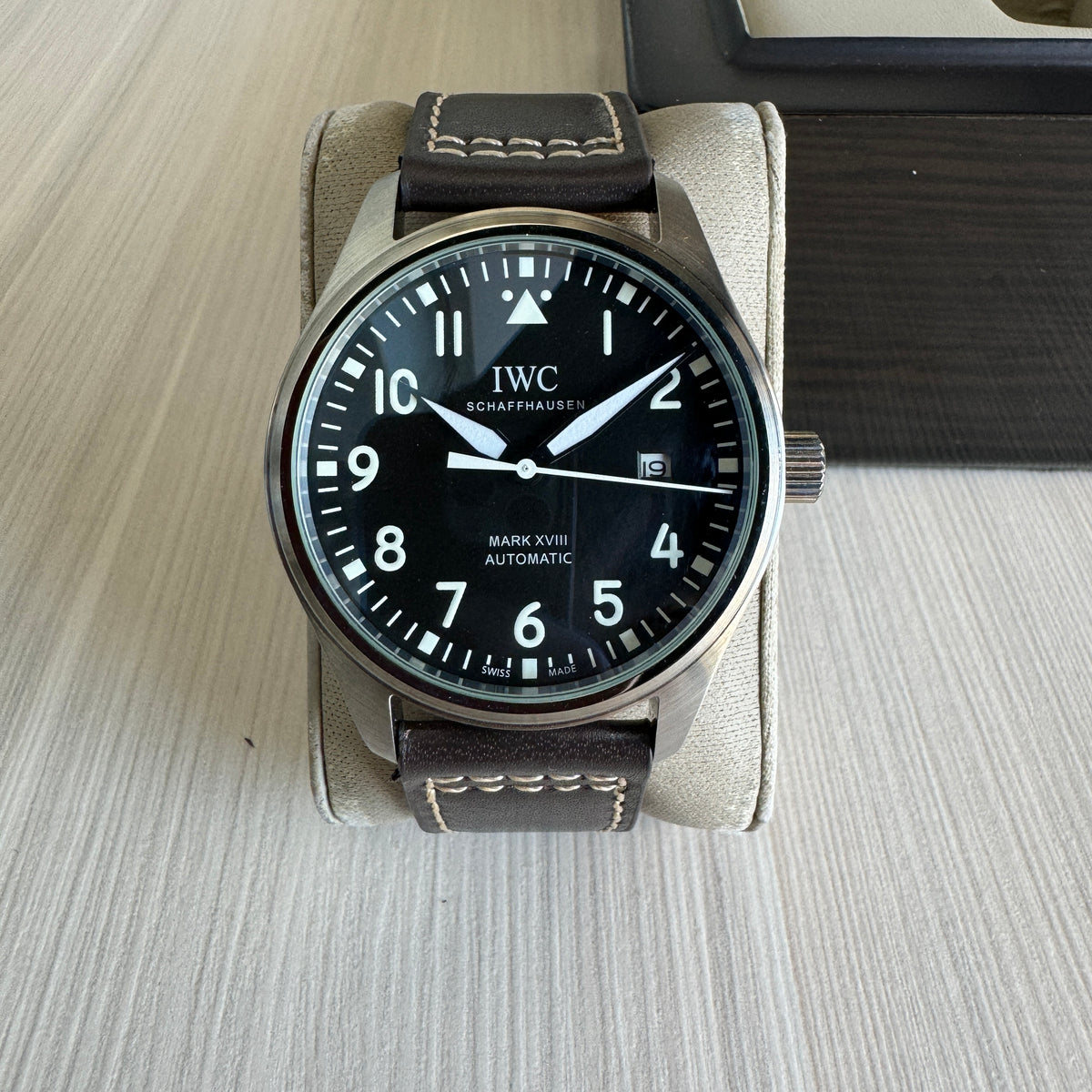 IWC MARK XVIII PRATA COURO AUTOMÁTICO 41MM