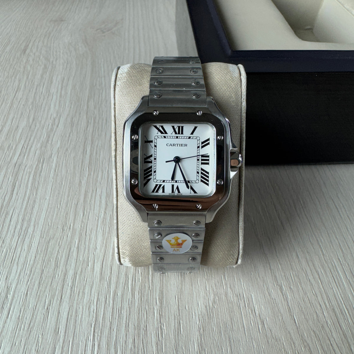 CARTIER SANTOS PRATA BRANCO 36MM X 44MM