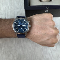 IWC PILOT TOP GUN PRATA AZUL 44M