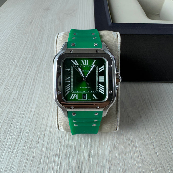 CARTIER SANTOS PRATA VERDE 40MM X 47MM