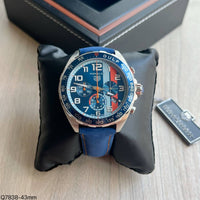 TAG HEUER F1 FORMULA 1 PRATA AZUL COURO GULF 43MM