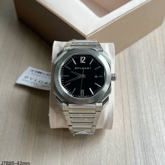 BVLGARI OCTO PRATA PRETO AUTOMATICO 42MM
