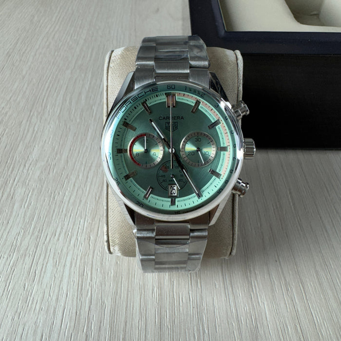 TAG HEUER CARRERA PRATA VERDE 41MM