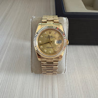 ROLEX DAYDATE DOURADO BRILHANTES FEMININO 36MM