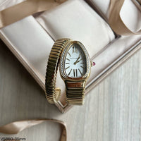 BVLGARI SERPENTE  DOURADO BRANCO 1 VOLTA BRILHANTE  23MM X 35MM FE
