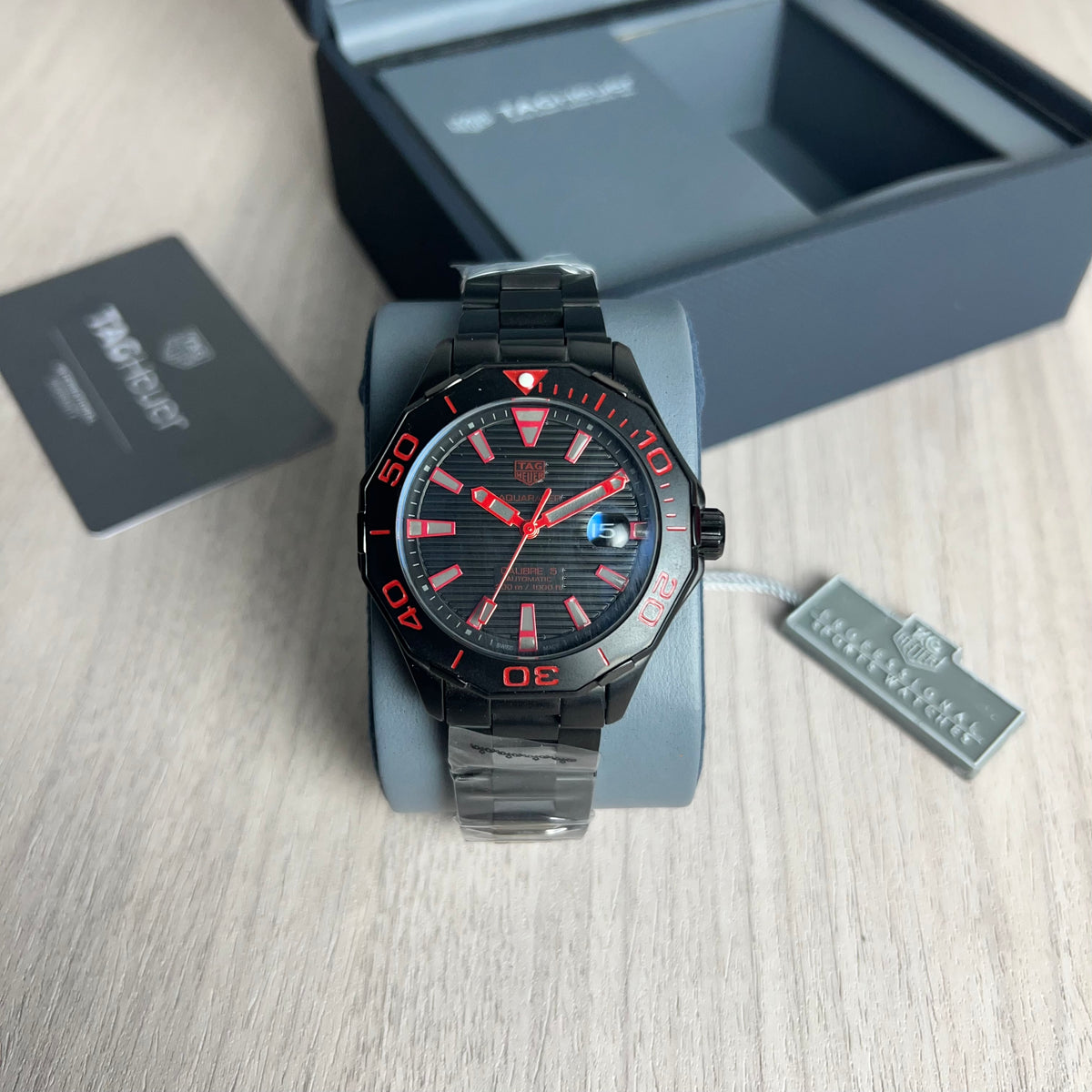 TAG HEUER AQUARACER PRETO VERMELHO AUTOMÁTICO 43MM