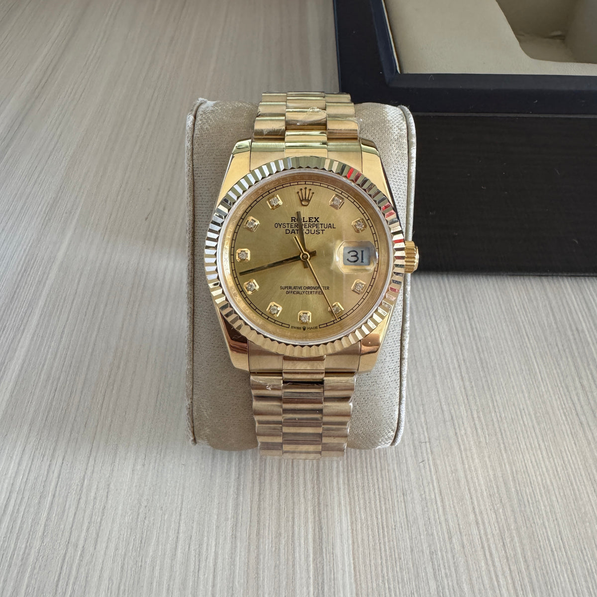 ROLEX DATEJUST DOURADO BRILHANTES FEMININO 36MM