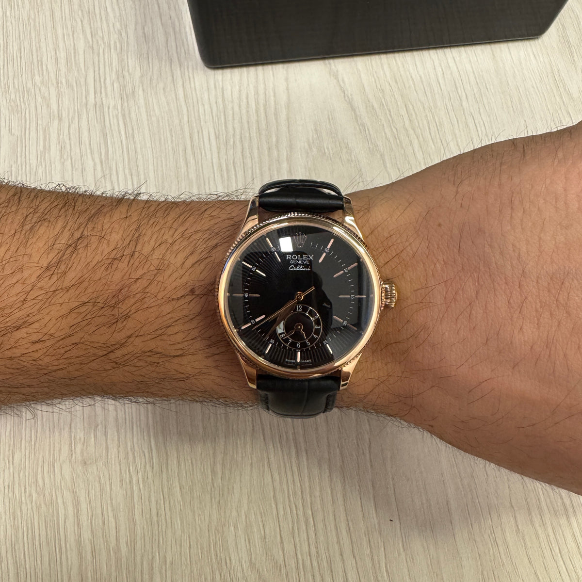 ROLEX CELLINI ROSE COURO 40MM